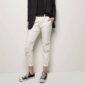 Nili Lotan Eggshell Cropped French Military Pants